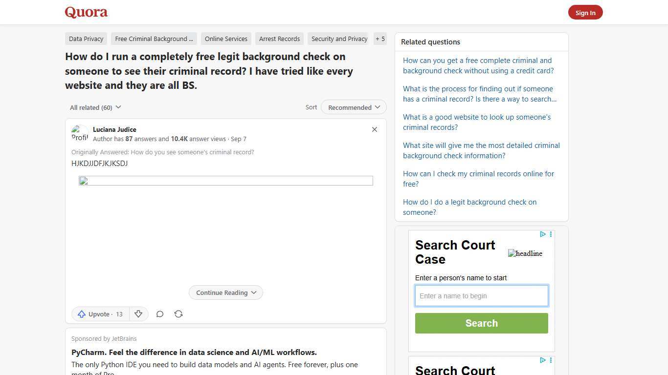 How to run a completely free legit background check on someone to see their criminal record - Quora
